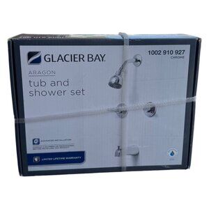Glacier Bay Aragon Double Handle 1-Spray Tub Shower Faucet in Chrome with Valve